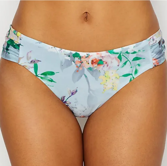 Becca Femme Flora Hipster Shirred Bikini Bottom - Picture 1 of 7